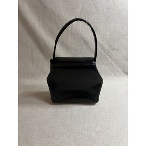 Frenchy of California Made In‎ the USA Black Leather Top Handle Small Bag Clutch